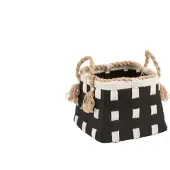 J-Line Mand Touw Jute Textiel Zwart/Natuurlijk