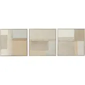 J-Line Painting tod canvas/pinewood mix assortment of 3