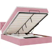 vidaXL Ottoman bed met matras 140x200cm fluweel roze