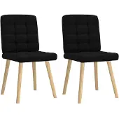 vidaXL Eetkamerstoelen 2 st stof zwart