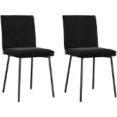 vidaXL Eetkamerstoelen 2 st fluweel zwart