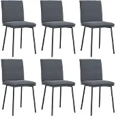 vidaXL Eetkamerstoelen 6 st fluweel donkergrijs
