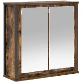 vidaXL Badkamerwandkast met spiegel 60x21x60 cm gerookt eiken