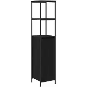 vidaXL Badkamermeubel met planken 36x35x165 cm zwart eikenkleurig