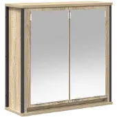 vidaXL Badkamerwandkast met spiegel 60x21x60 cm sonoma eikenkleurig