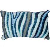KAAT Amsterdam Wild Stripes Sierkussen - 30x50 cm - Blauw Groen