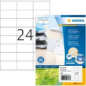 Herma 10728 gerecycleerde universele etiketten A4 70 x 36 mm wit (1920 etiketten)