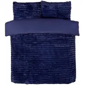 So Soft Rabbit Faux Fur dekbedovertrek - fleece - Navy blauw - 1-persoons