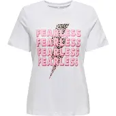 ONLY Onlhenny Life Reg S/s Top Box Cs Jrs T-shirts Bright White Fearless