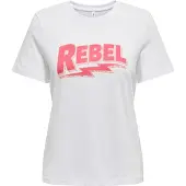 ONLY Onlhenny Life Reg S/s Top Box Cs Jrs T-shirts Bright White Rebel