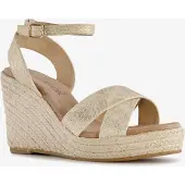 Blue Box dames espadrilles met hoge sleehak goud maat 41