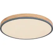 Globo Plafondlamp Doro, dimbaar, hout donker, Woon-/ Eetkamer, Hout, Modern, plafondlamp hout
