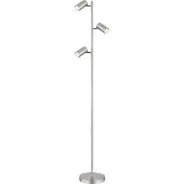 Globo Lighting Nikkelen vloerlamp 3-spotspaal Globo Robby