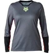 FOX Defend Race Women's Long Sleeve Jersey Grey || Maat: L
