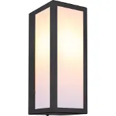 Globo Lighting Zwarte Wandlamp Gundula Melk Glas