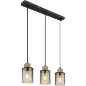 Globo Lighting 3-lichts hanglamp Reid recht zwart