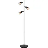 Globo Lighting Zwarte vloerlamp Satella 3-lichts