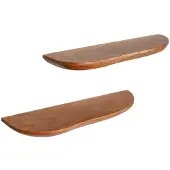 Starfurn Wandplank Live edge | 60 cm | Set van 2 (Bruin, 60-40x4x20cm)