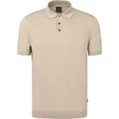 Bugatti polo effen beige met boord wijde fit