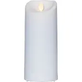 Star Trading kaars M-Twinkle, zuilkaars, wit, LED, timer, geel, buiten, binnen, 17,5 cm