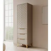 Meubella - Kledingkast Xiano - Beige - 53 cm