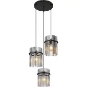 Globo Lighting Glazen hanglamp Gorley, dimbaar, alu / grijs / zink, Woon-/ Eetkamer, Glas, Modern, hanglamp