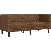 vidaXL Tweezitsbank Chesterfield-stijl kunstleer bruin
