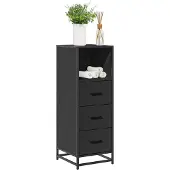 vidaXL Badkamerkast 35x37,5x100 cm bewerkt hout zwart