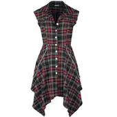 Jawbreaker - Gothic Midi-jurk - Tartan shirtjurk - XS tot 3XL - voor Vrouwen - meerkleurig - Maat S