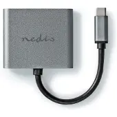 Nedis Usb-c Adapter - Usb-c Mannelijk Naar 2x Hdmi Vrouwelijk - 10cm - Zwart
