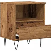 vidaXL Nachtkastje 40x35x50 cm bewerkt hout oud houtkleurig