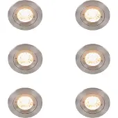 QAZQA Set van 6 moderne inbouwspots staal rond IP44 - Xena