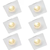 QAZQA Set van 6 Inbouwspot wit 12 cm rond - Gypsy Stucco