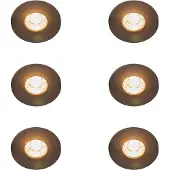 QAZQA Set van 6 moderne inbouwspots zwart rond IP44 - Xena