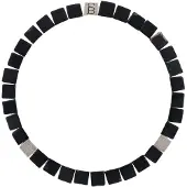 Steel & Barnett - Edelstenen armband - heren - Memphis Kubus Edelsteen Armband Obsidiaan - Obsidiaan - 20.5 CM