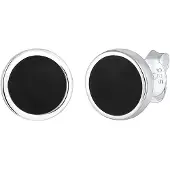 KUZZOI Oorbel 'Geo' zwart / zilver