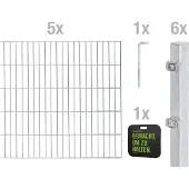 Alberts Dubbelstaafmat hekwerk Basisset Hoogte: 80 - 160 cm, totale lengte: 4 - 30 m, voor plaatsing in beton (set)