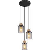 Globo 3 Lichts Hanglamp Reid Rond Zwart