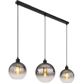 Globo Zwarte hanglamp Newcastle bol smoke glas 3-lichts