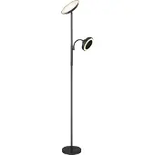 Globo LED-uplighter vloerlamp Davyd, dimbaar, zwart, Woon-/ Eetkamer, metaal, Modern, LED vloerlamp