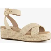 Blue Box dames espadrilles met sleehak wit beige maat 36