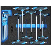Gedore 2005 CT2-DT 2142 Inbus Haakse schroevendraaier 2 mm, 2.5 mm, 3 mm, 4 mm, 5 mm, 6 mm, 7 mm, 8 mm, 10 mm 2 mm 17-delig