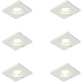 QAZQA Set van 6 moderne badkamer inbouwspots wit - Doku
