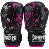 Super Pro Combat Gear Bokshandschoenen Kids Bear - Zwart/Roze - 4 oz