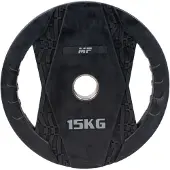 Muscle Power Olympische Halterschijf met Handgrepen - Rubber - 15 kg