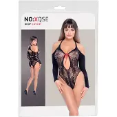NO:XQSE - body met strik - lange mouwen - zwart - S-L