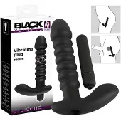 Black Velvets - vibrator met ribbels - medium - zwart