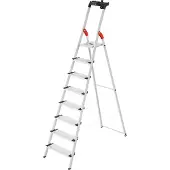 Hailo Trapladder L80, EN 131, met multifunctionele schaal en XXL-treden, tot 150 kg, 8 treden