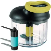 Tefal K13212 5-seconden-hakapparaat, werkt zonder elektriciteit, 900 ml, universeel hakapparaat voor groenten, fruit, noten, knoflook, babyvoeding, inclusief extra accessoires