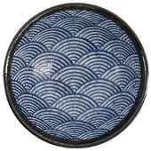 Tokyo Design Studio Aisai Seigaiha Ramen Kom 1,3 L - Serveerkommen Porselein Blue - 18581